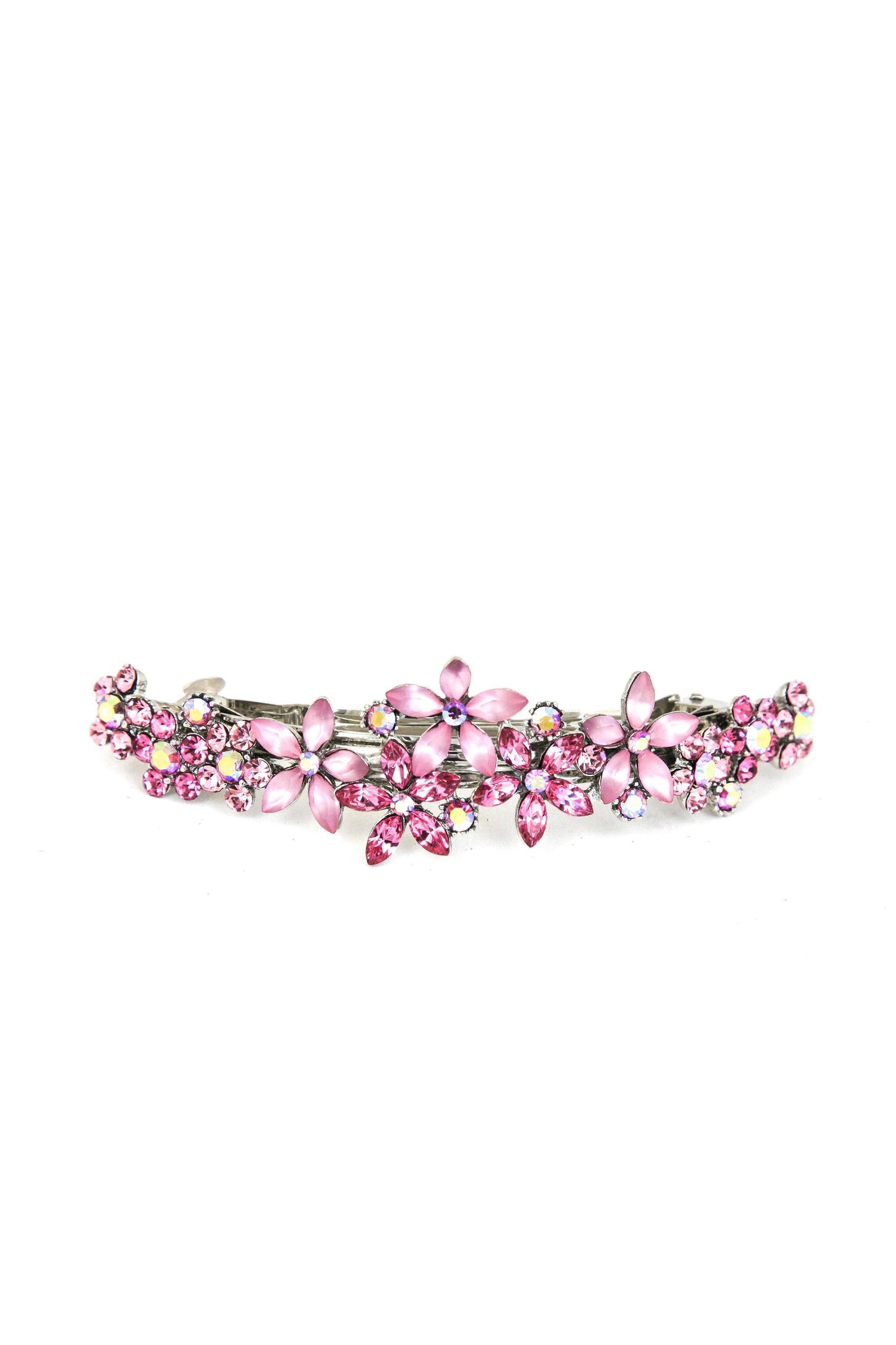 Contrasting Crystal Flower Barrette Barrette Soho Style