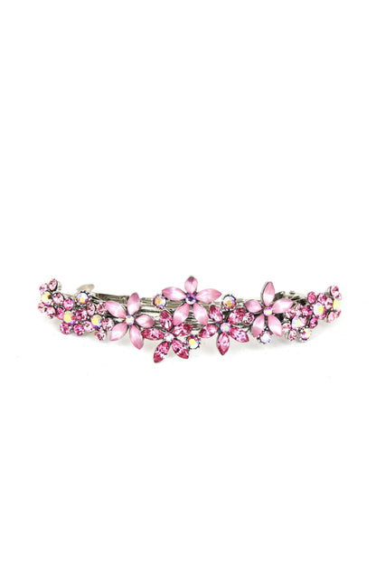 Contrasting Crystal Flower Barrette Barrette Soho Style