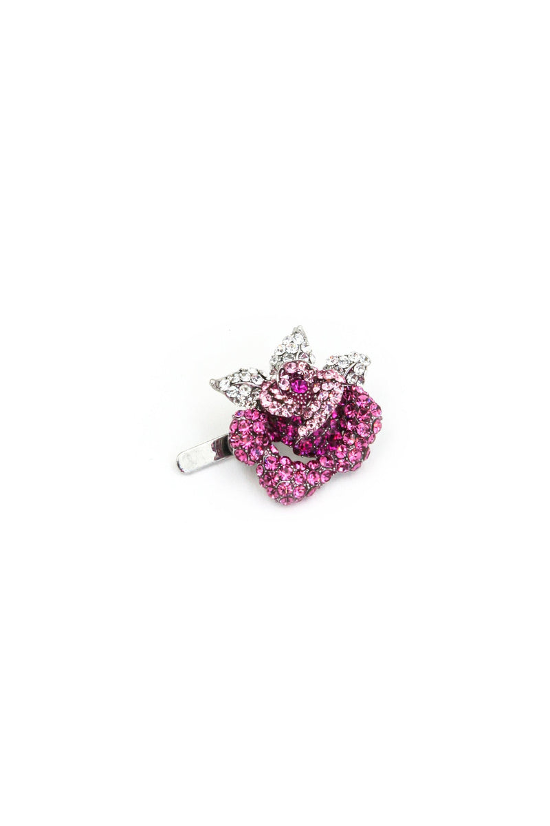 Rose Crystal Mini Magnetic Barrette Barrette Soho Style