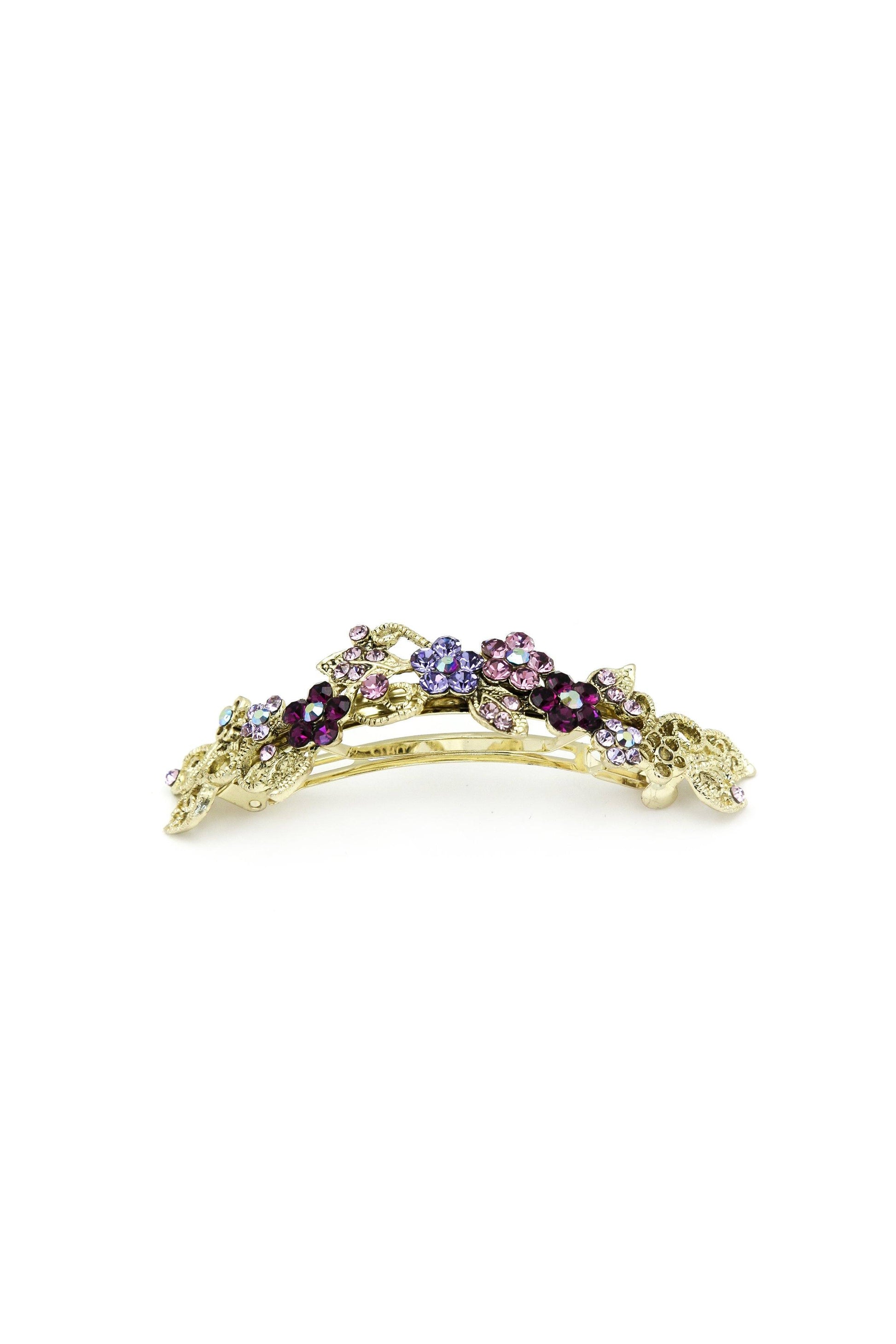 Floral Gardena Crystal Barrette Barrette Soho Style