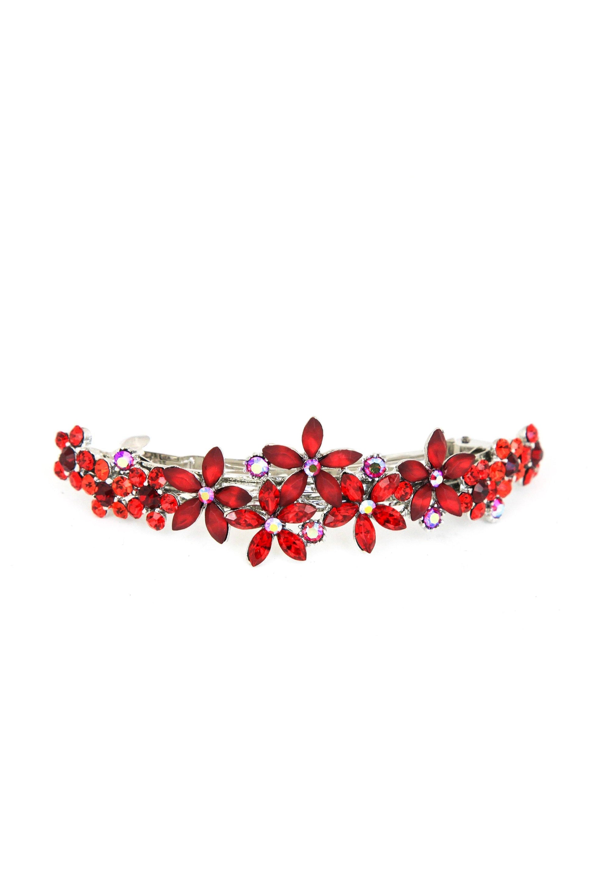 Contrasting Crystal Flower Barrette Barrette Soho Style