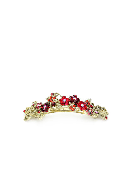 Floral Gardena Crystal Barrette Barrette Soho Style