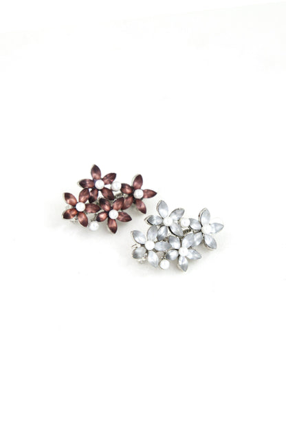 Royal Pearl Floral Magnetic Barrette Barrette Soho Style