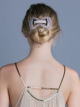 Tuxedo Hair Bow Tie Barrette