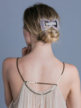 Tuxedo Hair Bow Tie Barrette