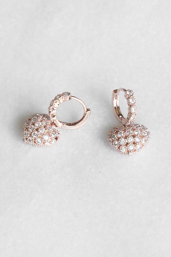Elodie Crystal Heart Hoop Earring Earring Soho Style
