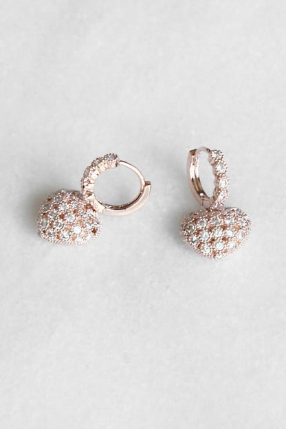 Elodie Crystal Heart Hoop Earring Earring Soho Style