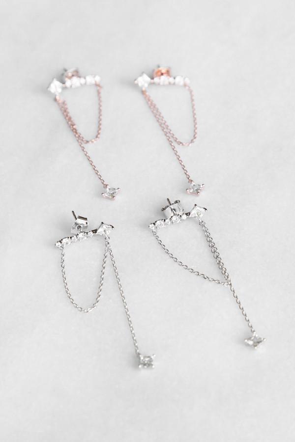 Every Crystal Chain Drop Earring Earring Soho Style