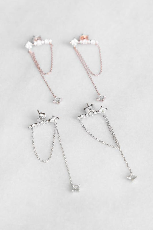 Every Crystal Chain Drop Earring Earring Soho Style