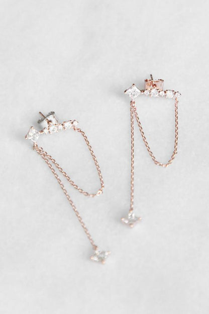 Every Crystal Chain Drop Earring Earring Soho Style