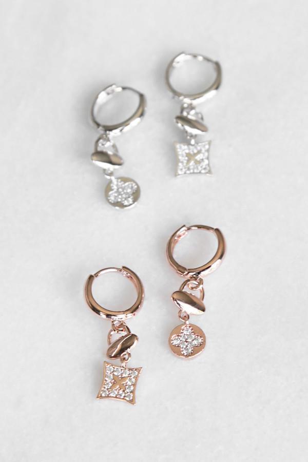 Juliette Charm Chain Crystal Earring Earring Soho Style