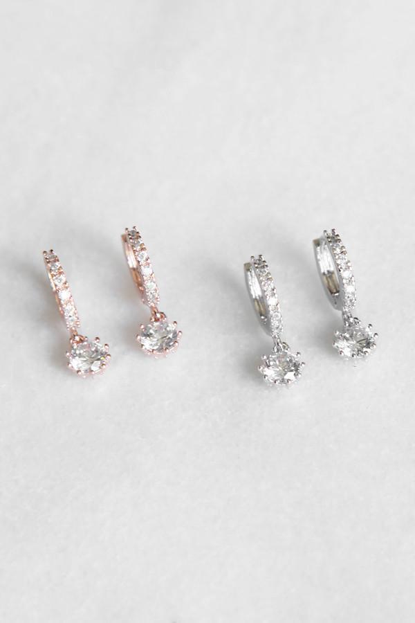 Natasha Crystal Hoop Tear Drop Earring Earring Soho Style