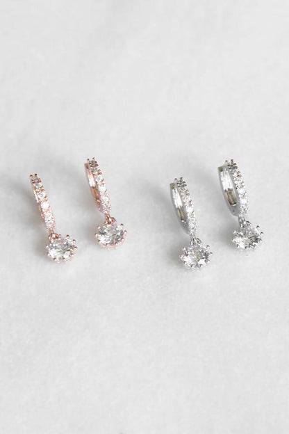 Natasha Crystal Hoop Tear Drop Earring Earring Soho Style