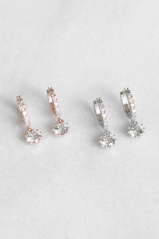 Natasha Crystal Hoop Tear Drop Earring Earring Soho Style