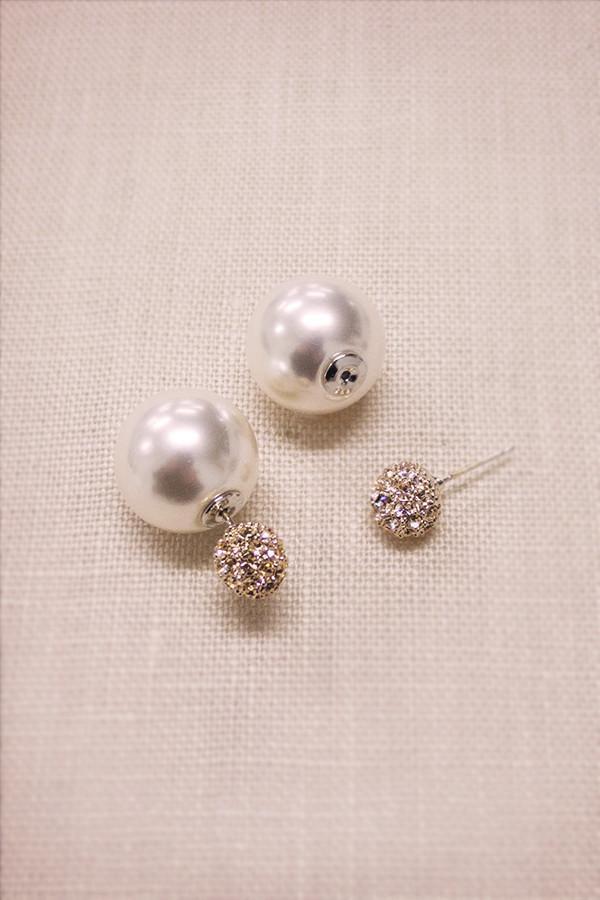 Crystal earrings with Pearl Backs Earrings Soho Style
