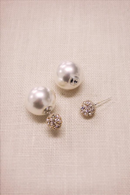 Crystal earrings with Pearl Backs Earrings Soho Style