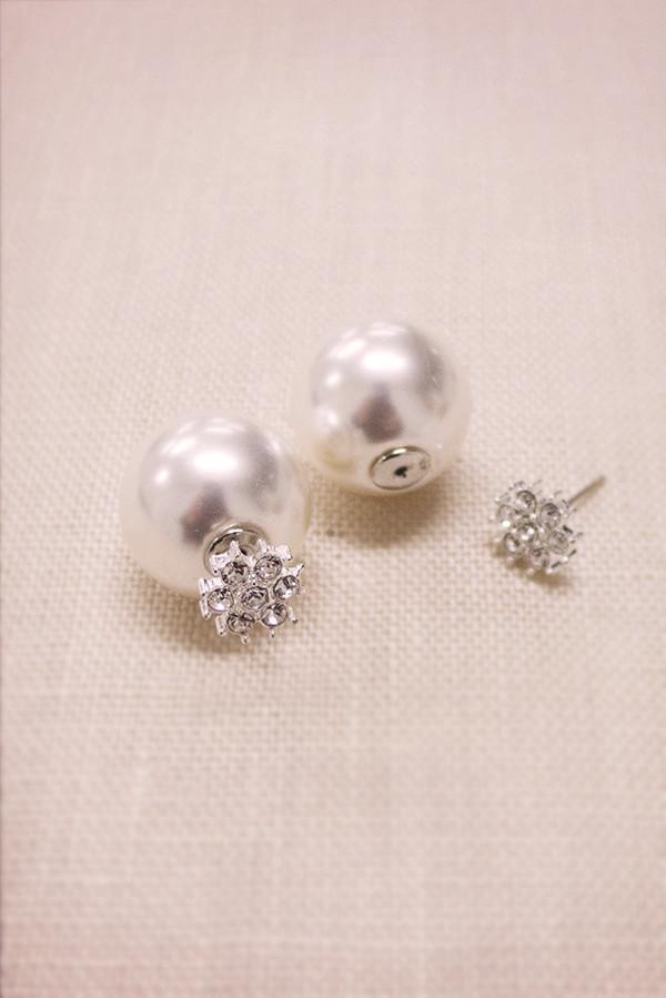 Crystal earrings with Pearl Backs Earrings Soho Style