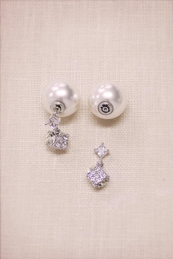 Crystal earrings with Pearl Backs Earrings Soho Style