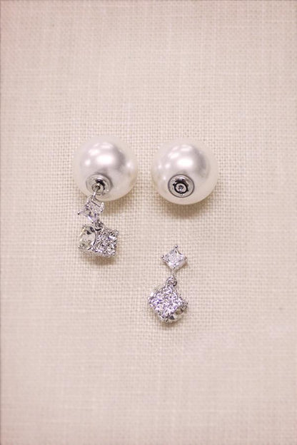 Crystal earrings with Pearl Backs Earrings Soho Style