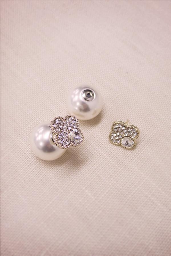 Crystal earrings with Pearl Backs Earrings Soho Style