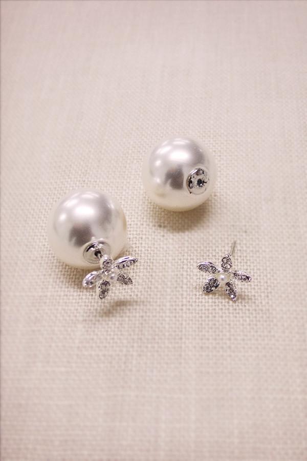 Crystal earrings with Pearl Backs Earrings Soho Style