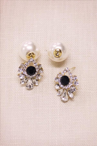 Crystal earrings with Pearl Backs Earrings Soho Style