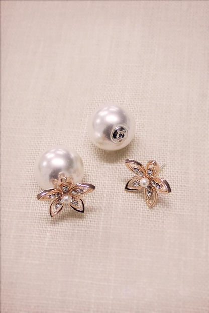 Crystal earrings with Pearl Backs Earrings Soho Style