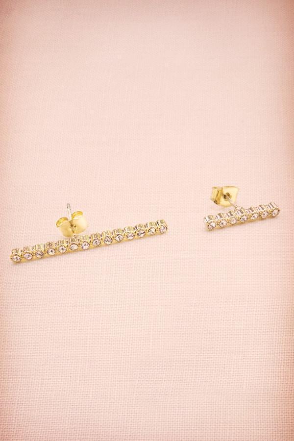 Dainty Crystal Bar Earrings Earrings Soho Style