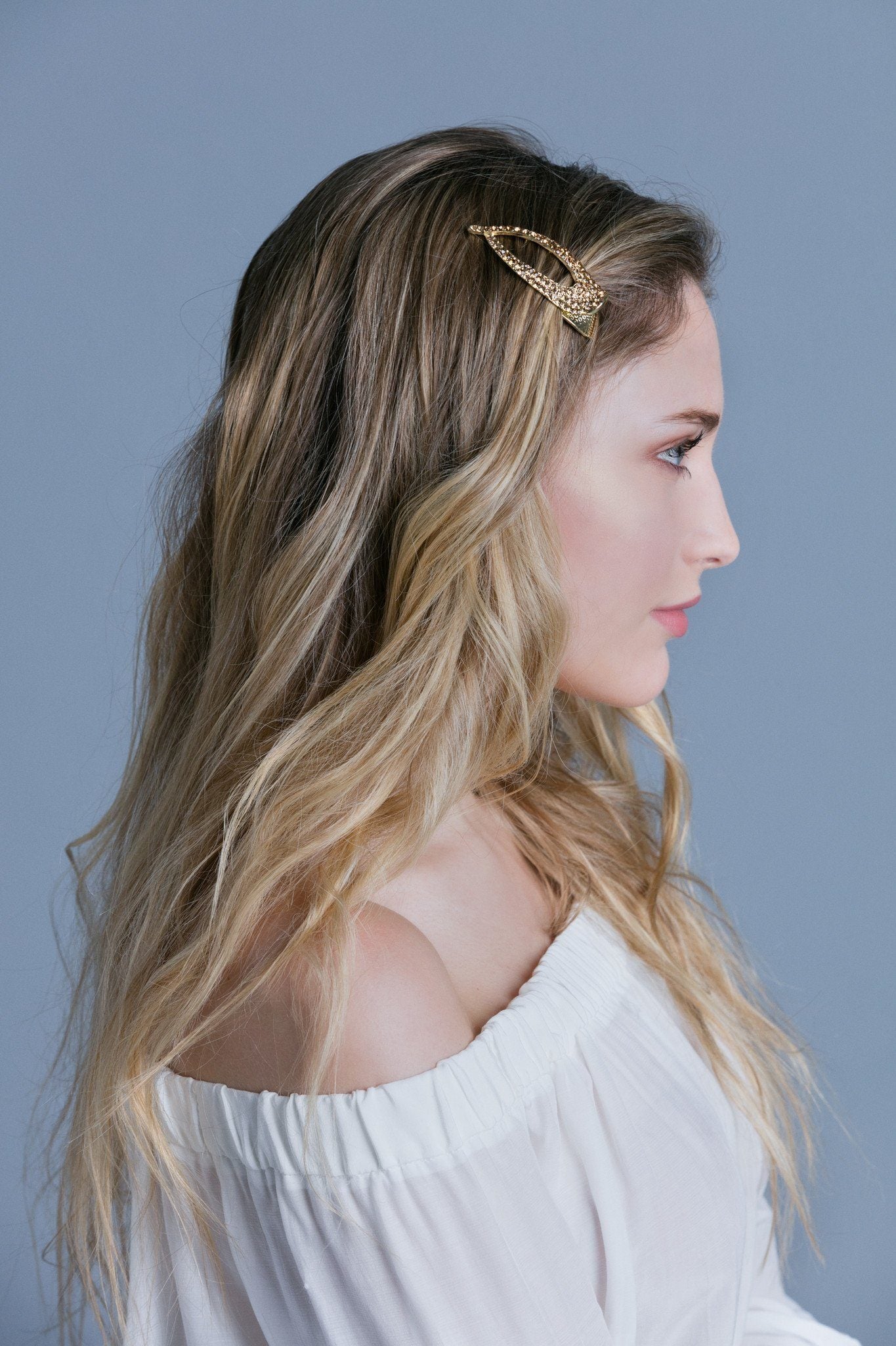 Elongated Crystal Teardrop Hair Clip Hair Clip Soho Style