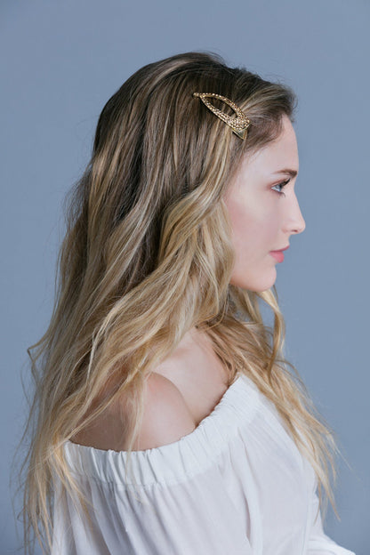 Elongated Crystal Teardrop Hair Clip Hair Clip Soho Style