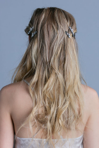 Frosted Flora Clips (Pair) Hair Clip Soho Style