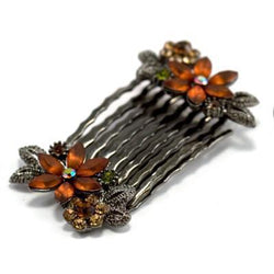 Frosted Flowers Hair Comb (Pair) Hair Comb Soho Style