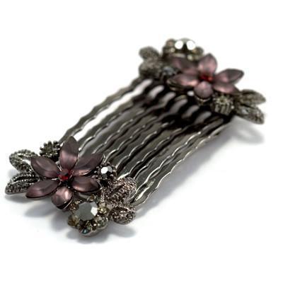 Frosted Flowers Hair Comb (Pair) Hair Comb Soho Style