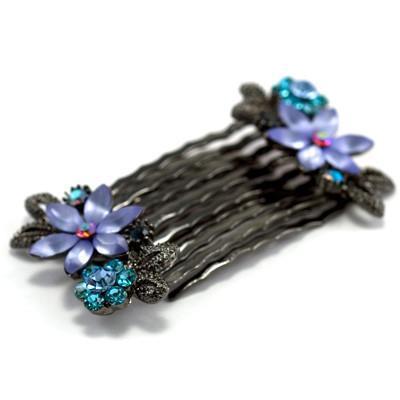 Frosted Flowers Hair Comb (Pair) Hair Comb Soho Style