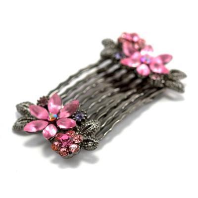 Frosted Flowers Hair Comb (Pair) Hair Comb Soho Style