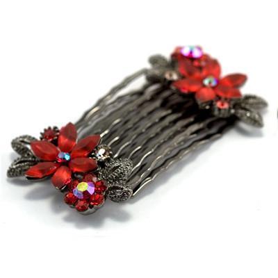 Frosted Flowers Hair Comb (Pair) Hair Comb Soho Style