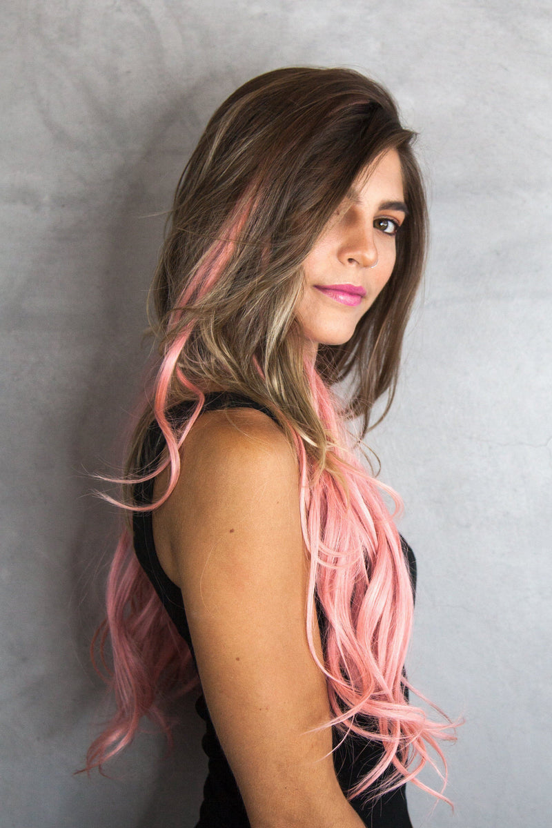 Pastel Pink Ombre Human Hair Extensions Hair Extension Soho Style