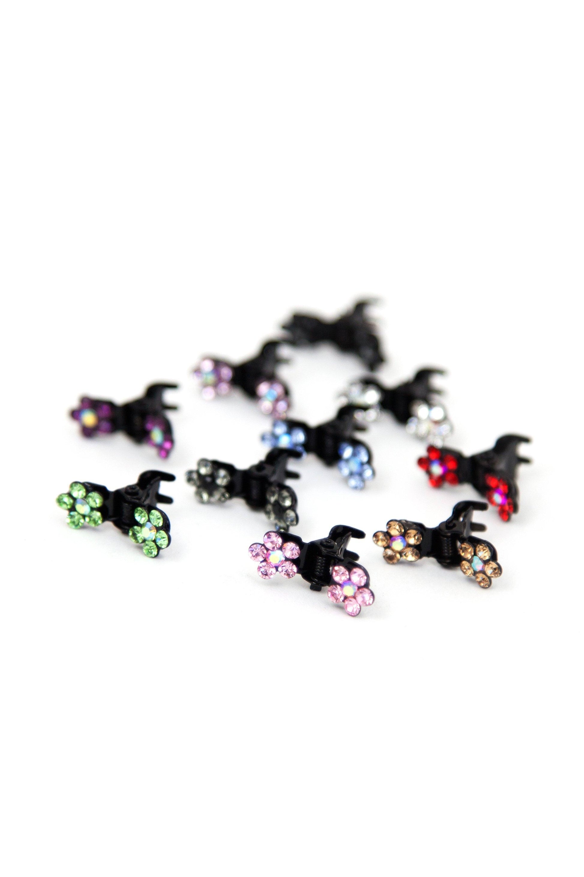 Mini Flower Hair Jaws with Crystal Petals Hair Jaws Soho Style
