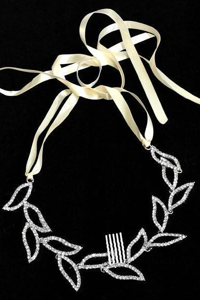 Dangling Leaves Crystal Hair Crown