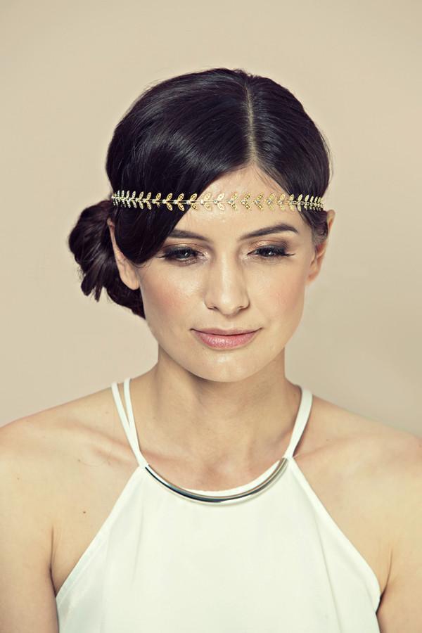 Greek Goddess Golden Wreath Elastic Headband Headband Soho Style