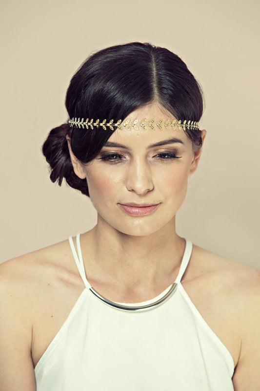 Greek Goddess Golden Wreath Elastic Headband Headband Soho Style