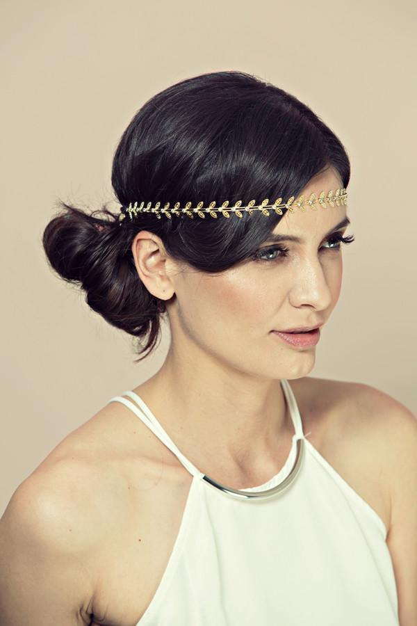 Greek Goddess Golden Wreath Elastic Headband Headband Soho Style