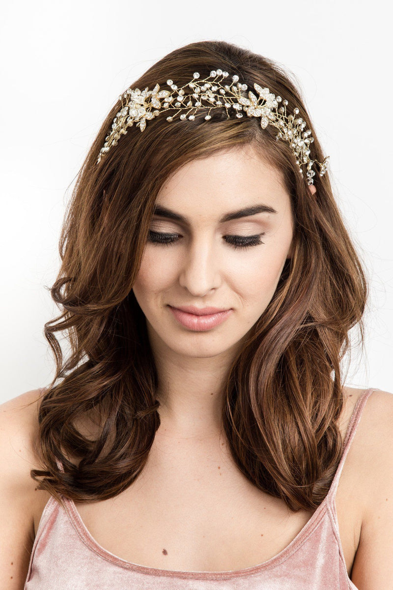 Laura Crystal Hair Crown Headband Soho Style