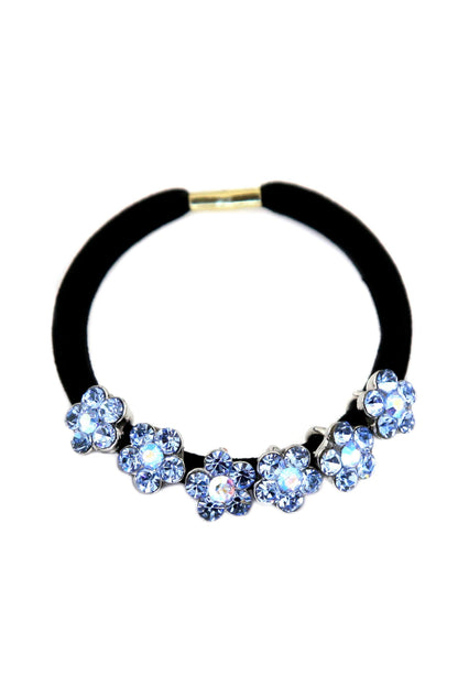 Dainty Crystal Flower Ponytail Holder Ponytail Holder Soho Style