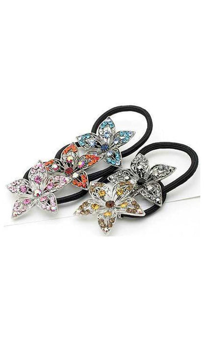 Flower Crystal Petal Ponytail holder Ponytail Holder Soho Style