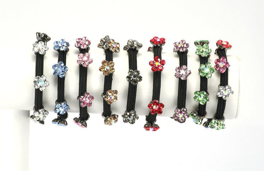 Dainty Crystal Flower Ponytail Holder Ponytail Holder Soho Style