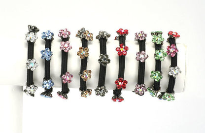 Dainty Crystal Flower Ponytail Holder Ponytail Holder Soho Style