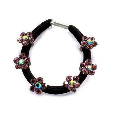 Dainty Crystal Flower Ponytail Holder Ponytail Holder Soho Style