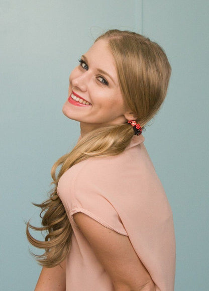 Dainty Crystal Flower Ponytail Holder Ponytail Holder Soho Style