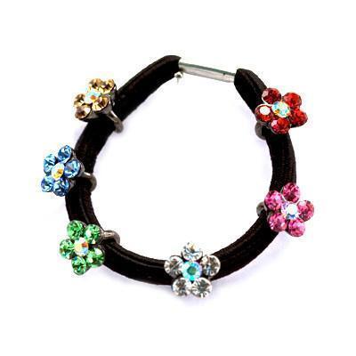Dainty Crystal Flower Ponytail Holder Ponytail Holder Soho Style